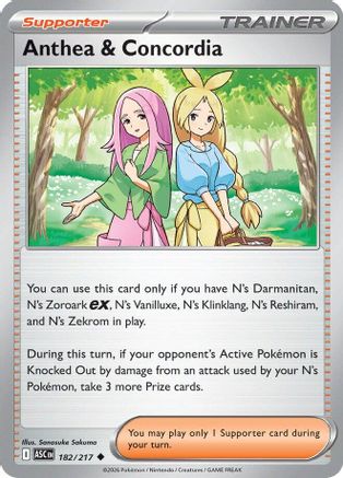 Anthea & Concordia (182/217) - ME Ascended Heroes Reverse Holofoil