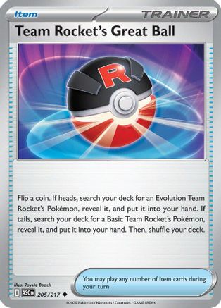 Team Rocket's Great Ball (205) - ME Ascended Heroes Reverse Holofoil
