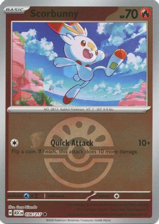 Scorbunny (Friend Ball) (036/217) - ME Ascended Heroes Reverse Holofoil