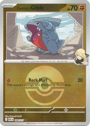 Cynthia's Gible (Poke Ball) (109) - ME Ascended Heroes Reverse Holofoil