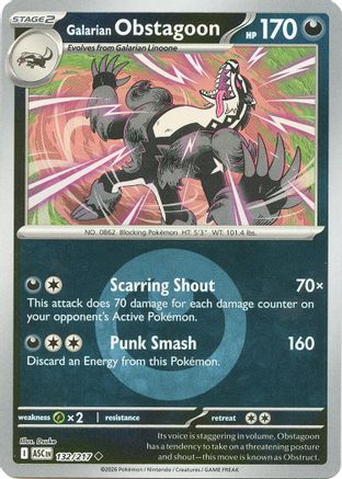 Galarian Obstagoon (Energy Symbol Pattern) (132/217) - ME Ascended Heroes Reverse Holofoil