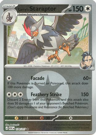 Larry's Staraptor (Energy Symbol Pattern) (170/217) - ME Ascended Heroes Reverse Holofoil