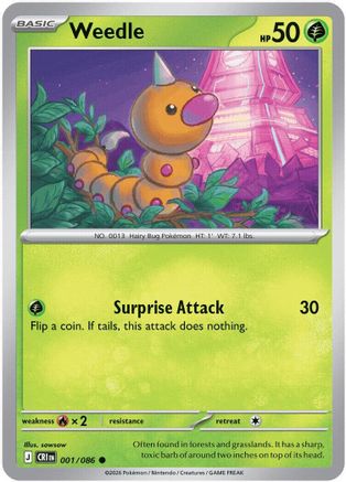 Weedle (001/null) - ME04 Chaos Rising Reverse Holofoil