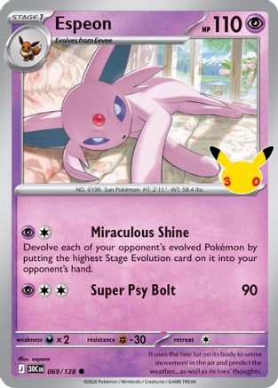 Espeon (069/null) - ME 30th Celebration Holofoil
