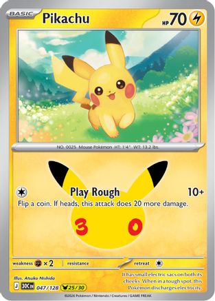 Pikachu (047/128) - ME 30th Celebration Holofoil