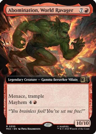 Abomination, World Ravager (Extended Art) (MSC-355) - Commander: Marvel Super Heroes