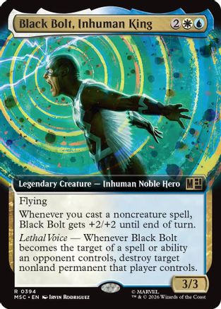 Black Bolt, Inhuman King (Extended Art) (MSC-394) - Commander: Marvel Super Heroes Foil