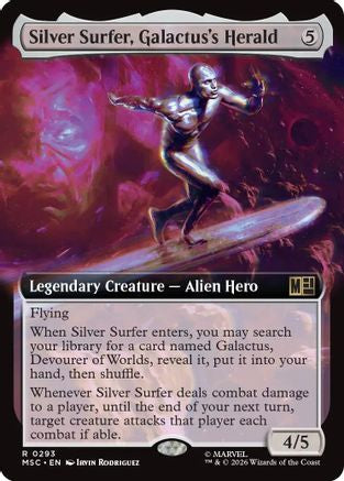 Silver Surfer, Galactus's Herald (Extended Art) (MSC-293) - Commander: Marvel Super Heroes Foil