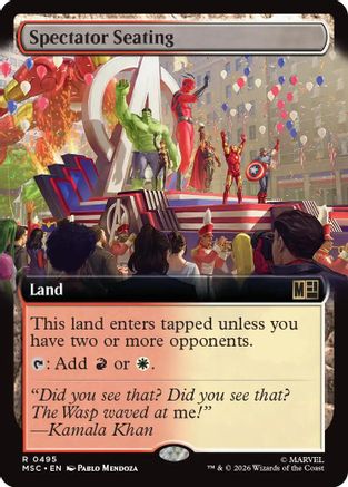 Spectator Seating (Extended Art) (MSC-495) - Commander: Marvel Super Heroes Foil