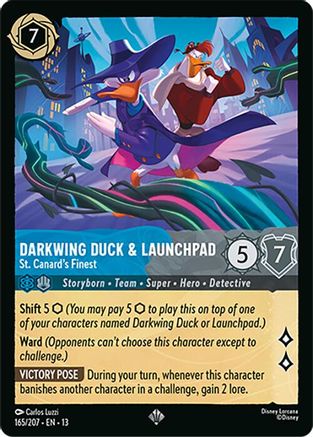 Darkwing Duck & Launchpad - St. Canard's Finest (165/204) - Attack of the Vine Cold Foil