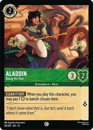 Aladdin - Doing His Part (85/204) - Attack of the Vine Cold Foil