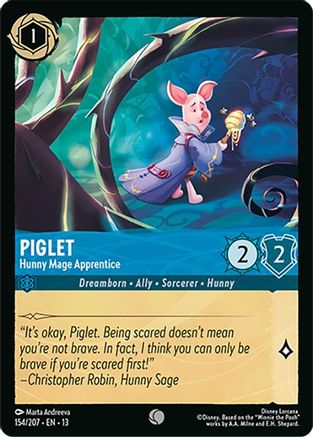 Piglet - Hunny Mage Apprentice (154/204) - Attack of the Vine Cold Foil