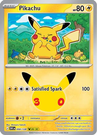 Pikachu (050/128) - ME 30th Celebration Holofoil