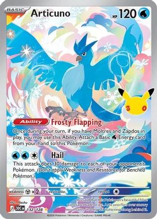 Articuno (132/128) - ME 30th Celebration Holofoil