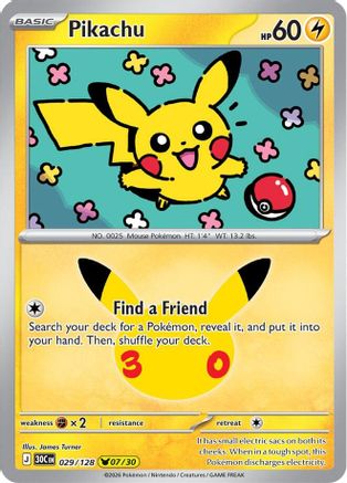 Pikachu (029/128) - ME 30th Celebration Holofoil