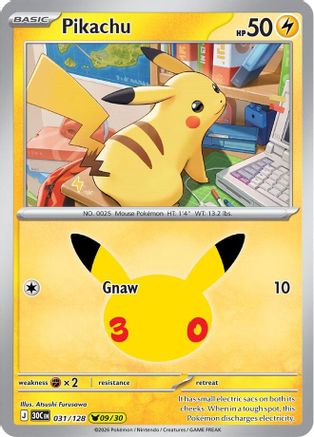 Pikachu (031/128) - ME 30th Celebration Holofoil