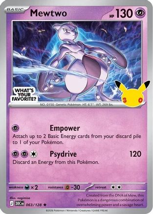 Mewtwo (What's Your Favorite Stamp) (063/128) - Miscellaneous Cards & Products Holofoil