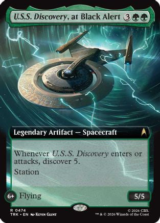 U.S.S. Discovery, at Black Alert (Extended Art) (TRK-474) - Star Trek Foil