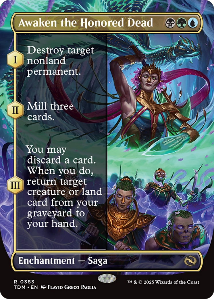 Awaken the Honored Dead (Borderless) (TDM-383) - Tarkir: Dragonstorm Foil