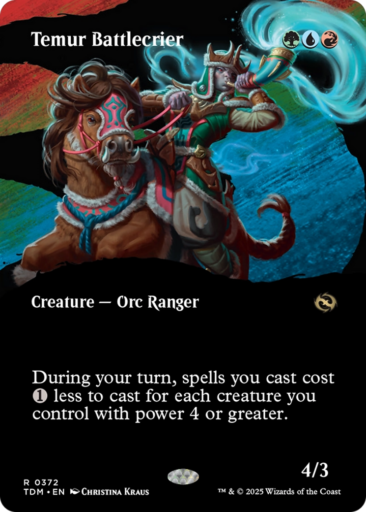 Temur Battlecrier (Borderless) (TDM-372) - Tarkir: Dragonstorm Foil