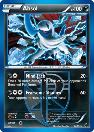 Absol (Team Plasma) 067/116/116 - Holo Rare - Holofoil