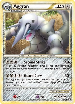 Aggron 001/102 - Holo Rare - Holofoil