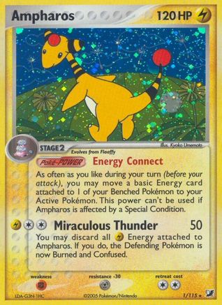 Ampharos 001/115 - Holo Rare - Holofoil