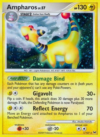 Ampharos 001/127 - Holo Rare - Holofoil