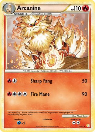 Arcanine 001/123 - Holo Rare - Holofoil
