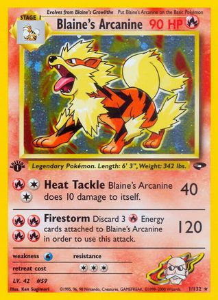 Blaine's Arcanine 001/132/132 - Holo Rare - Holofoil