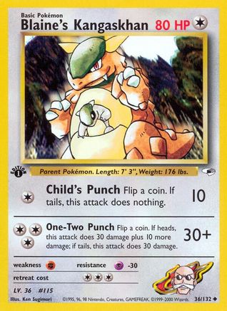 Blaine's Kangaskhan 036/132/132 - Uncommon - 1st Edition