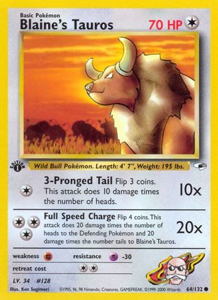 Blaine's Tauros 064/132/132 - Common - 1st Edition