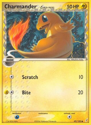 Charmander (Delta Species) 049/100/100 - Common - Reverse Holofoil