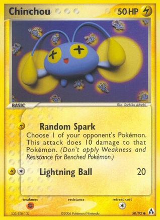Chinchou 050/92/92 - Common - Reverse Holofoil