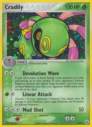 Cradily 003/92 - Holo Rare - Holofoil
