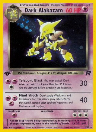 Dark Alakazam (1) 001/82/82 - Holo Rare - Holofoil