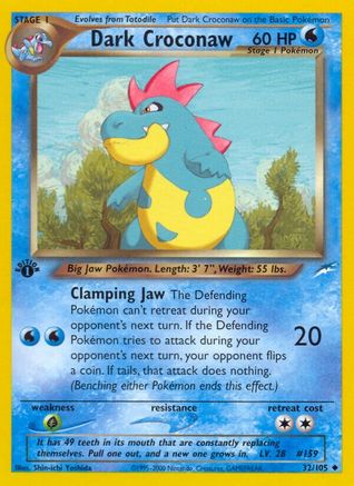 Dark Croconaw 032/105/105 - Uncommon - 1st Edition