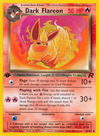 Dark Flareon 035/82/82 - Uncommon - 1st Edition