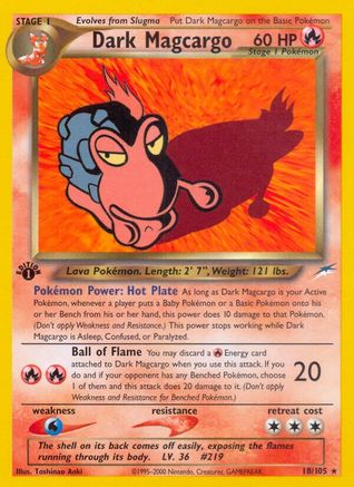 Dark Magcargo 018/105/105 - Rare - 1st Edition