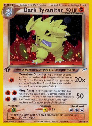 Dark Tyranitar 011/105 - Holo Rare - Unlimited Holofoil
