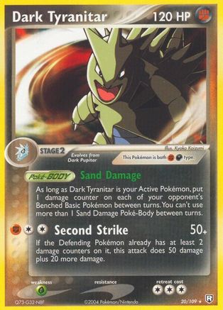 Dark Tyranitar 020/109/109 - Rare - Reverse Holofoil
