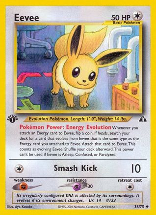 Eevee 038/75/75 - Uncommon - 1st Edition