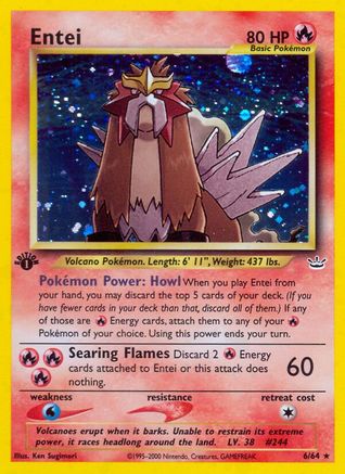 Entei (6) 006/64/64 - Holo Rare - Unlimited Holofoil