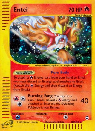 Entei (H8) 0H8/147 - Holo Rare - Holofoil