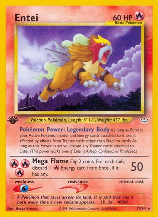 Entei (17) 017/64/64 - Rare - 1st Edition