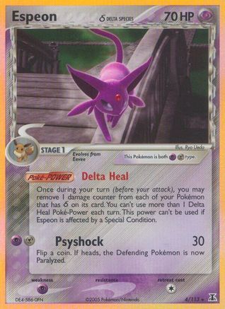 Espeon (Delta Species) 004/113 - Holo Rare - Reverse Holofoil
