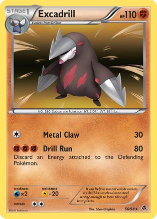 Excadrill (56) 056/98 - Holo Rare - Holofoil