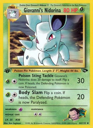Giovanni's Nidorina 044/132/132 - Uncommon - 1st Edition