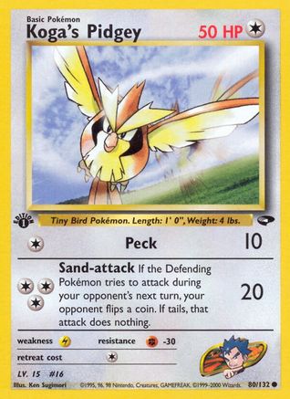 Koga's Pidgey (80) 080/132/132 - Common - 1st Edition