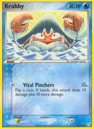 Krabby 054/100/100 - Common - Reverse Holofoil